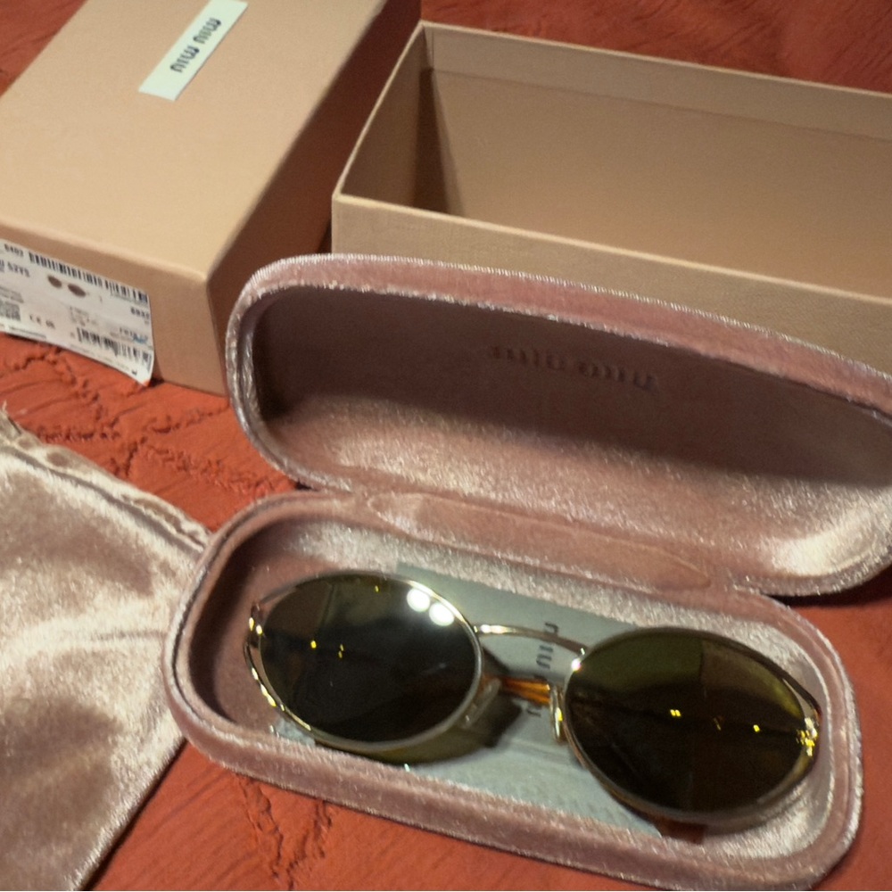 Miu Miu Gold and Black Sunglasses